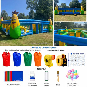 Château gonflable, <span class=keywords><strong>labyrinthe</strong></span> de maïs, parcours d'obstacles, tunnel pour enfants sur le thème de la ferme et de la récolte, entrée/sortie séparées, Festival des Mûres - Product Image 2