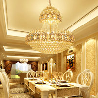Villa retest bâtiment salon grand luxe personnalisé led or mosquée lustre en cristal lumière