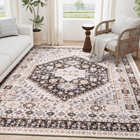 Tapis rectangulaire en fausse fourrure de style persan pour salon, facile d'entretien, tapis de chevet pour chambre, tapis en fausse cachemire pour couloir