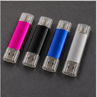 Clé USB OTG 2-en-1 transparente à double capuchon avec logo personnalisé pour mobile