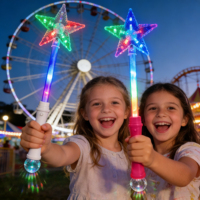 Baguette Magique Lumineuse LED Multicolore Scintillante pour Enfants, Effet Disco, Lumineuse dans le Noir, Jouet Fée Princesse