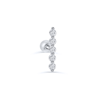 Boucle d'oreille en argent sterling s925, pour femme, 1 pièce, piercing en fil de diamant, clou d'oreille, 2021