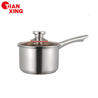 TIANXING-Batterie de cuisine moderne en acier inoxydable, ustensiles de cuisine durables, casseroles et soupes avec couvercle en verre, design durable