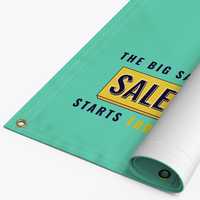Promotion en gros, toile en vinyle flexible en PVC, impression numérique UV, bannière publicitaire personnalisée, drapeau extérieur