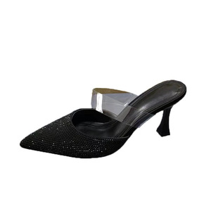 Phụ nữ Xăng đan giày sang trọng mùa hè 2024 áp lực mới diomand mũi nhọn Giày cao gót phụ nữ stilettos closed-Toe dép - Product Image 5