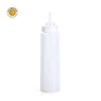 Bouteille de sauce à presser OOLIMA 24oz en PE/PP blanc, distributeur de qualité alimentaire pour ketchup, mayonnaise, moutarde, vinaigrette