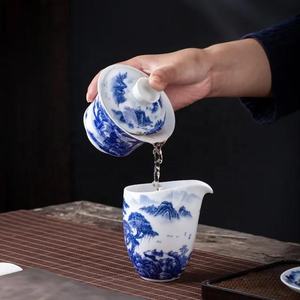 Service à thé classique, ensemble théière et tasses en porcelaine, céramique chinoise, 16 pièces, bleu et blanc, pour café et thé - Product Image 5