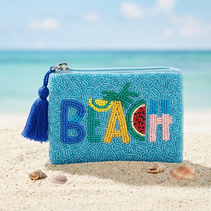 Pochette à monnaie carrée personnalisée en coton brodé de perles de rocaille, avec fermeture éclair, couleurs assorties, pour voyage décontracté, cadeau promotionnel - Product Image 4