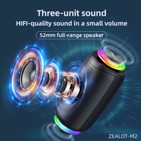 Enceinte Karaoké Portable ZEALOT M2 5.4 avec 2 Microphones Sans Fil V5.4, Lumière RGB, Étanche, Extérieur, 8W, 2000mAh, Prise en Charge TF