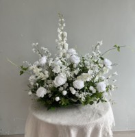 J-FRA019 Vente en gros de fleurs artificielles pour allée de cérémonie de mariage, chemin de fleurs artificielles pour mariage, rangée de fleurs artificielles, décoration de mariage