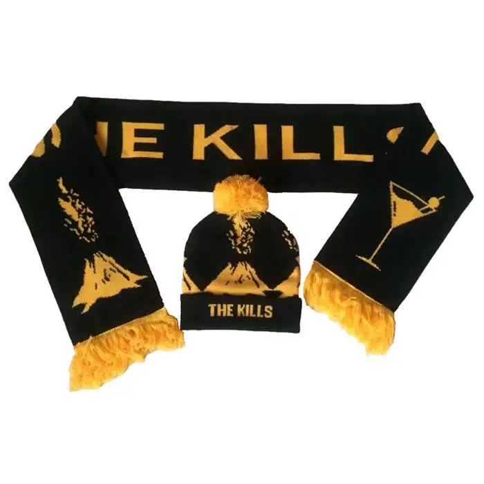 Promotion Wholesale Cheap Custom Logo Winter Warm Spandex Knitted Skull Beanie Hat and Scarf Set