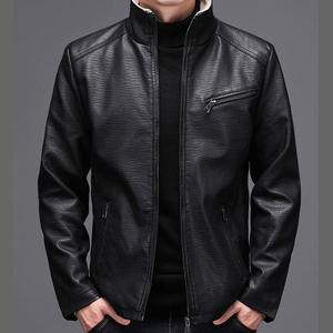 Nouvelle veste en cuir pour homme, élégante et confortable, coupe slim, col classique, idéale pour le printemps et l'automne, tendance et chaude. - Product Image 3