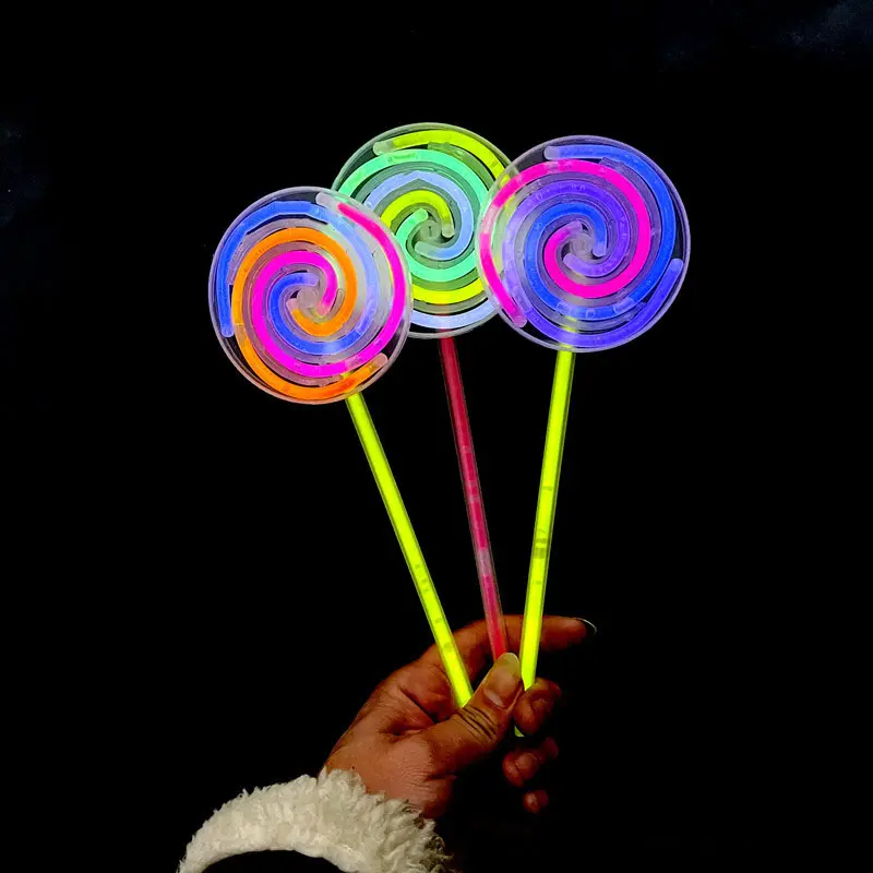 Mini lecca-lecca Glow Sticks giocattoli di moda per bambini illuminano i giocattoli principessa lampeggiante fata bacchetta bastoni decorazione del vestito
