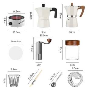 IStapromo Gifts 10 en 1 Luxury Moka Pot Set Estilo moderno Espumador de leche de doble capa Manual Hand Oem Handle Coffee Tea Gift Set - Product Image 3