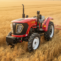 Tracteur agricole miniature 4x4 de marque chinoise homologué CE, 90 ch, avec chargeur frontal, pelle arrière et cabine