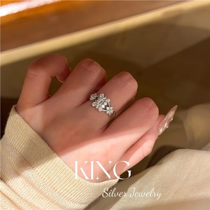 King Silver Jewelry Flower <b>Ring</b> S925 Sterling Silver Cubic Zirconia Wedding Women's Fashionable Luxury <b>Ring</b> - Product Image 3