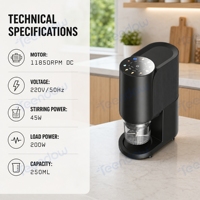 Teendow IC-2609 200W, écran tactile intelligent, moteur DC 11850 tr/min, 250 ml, machine à gelato, sorbet, desserts, machine à crème glacée automatique