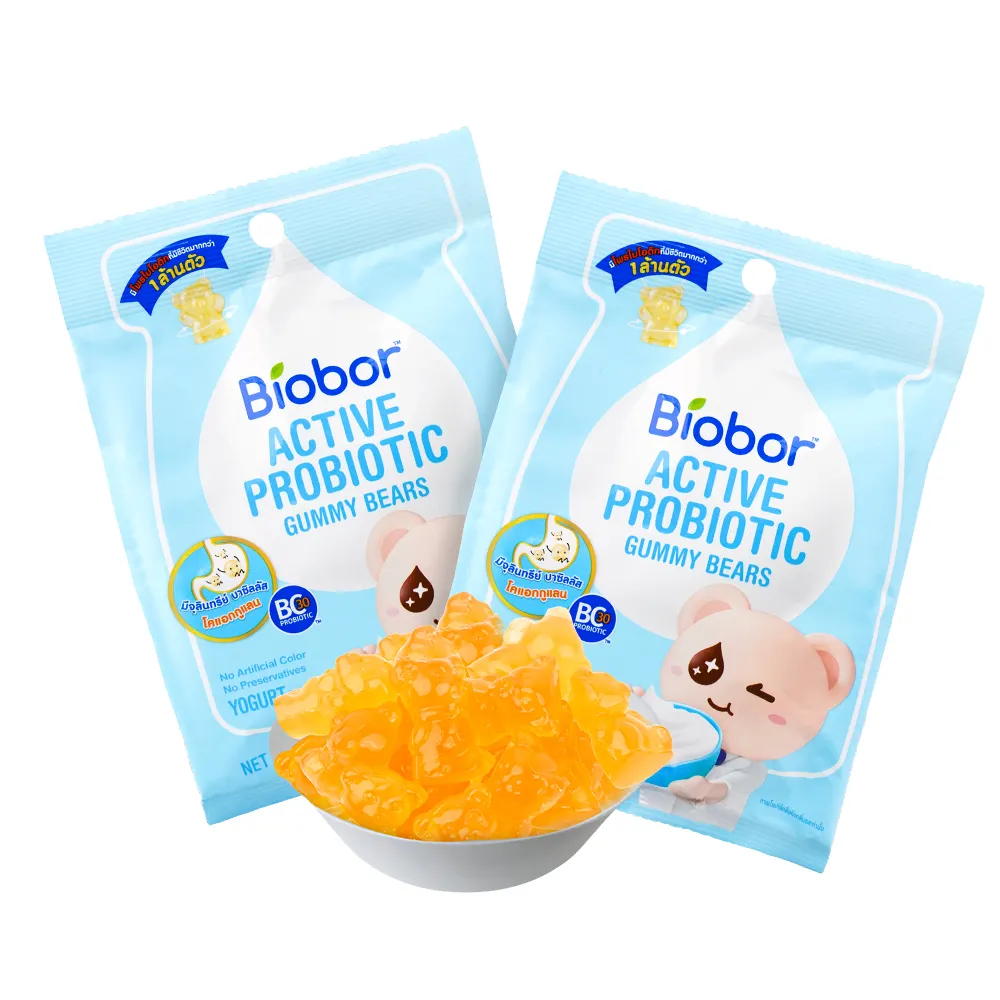 Kaliteli Biobor küçük ambalaj 23G Bc30 aktif probiyotik Chewy yoğurt yumuşak şeker sakızlı ayılar