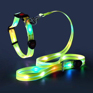 Fish Princess Luxus LED Hunde halsband USB Wiederauf ladbare elektrische Hunde leine Schnell verschluss Einfacher Druck PVC Haustier halsbänder - Product Image 6