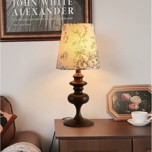 Lampe de table en bois massif, source de lumière LED E27, protection des yeux, commande par interrupteur, lampe décorative pour salon et chambre à coucher - Product Image 2