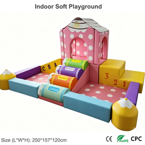 Aire de jeux intérieure souple style crayon avec toboggan, jouets souples, structure d'escalade et piscine à balles pour la <span class=keywords><strong>maternelle</strong></span>, la maison, la garderie, l'hôtel, le café-jeux, CE - Product Image 3