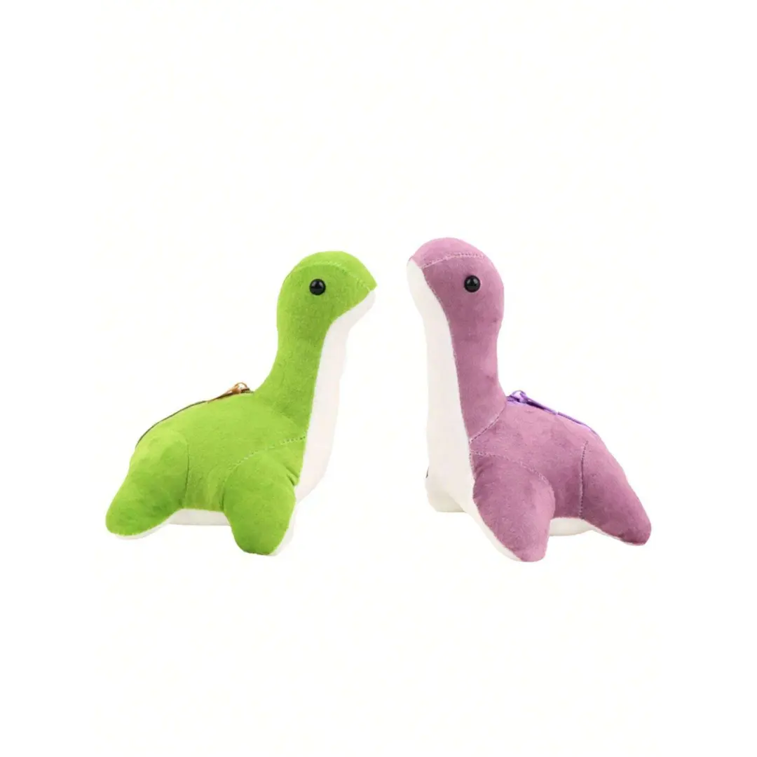 Juguete de peluche Nessie verde púrpura de 7,8 pulgadas, muñeco de animales suaves de peluche, juguetes de dinosaurio bonitos, regalo de cumpleaños para niños y bebés