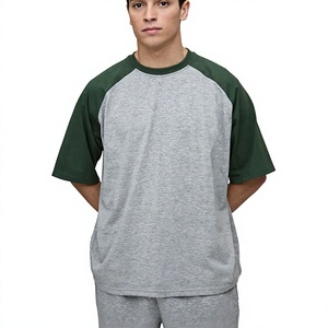 T-shirt Homme Oversize à Épaules Tombantes, Blocs de Couleurs, Manches Raglan, 100% Coton, 240 GSM, Respirant, Écologique, Vente en Gros OEM de Haute Qualité - Product Image 3
