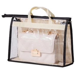 Sac à main en Pvc DS1252, sacs à poussière, sac à main transparent, organisateur de rangement pour placard, sac de rangement à fermeture éclair pour sac à main