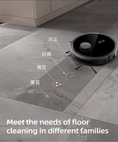 Robot Vacuum Cleaner Basah Kering dengan Filter HEPA, Bertenaga Baterai, Kontrol WIFI APP Pintar, Motor Tanpa Sikat untuk Lantai