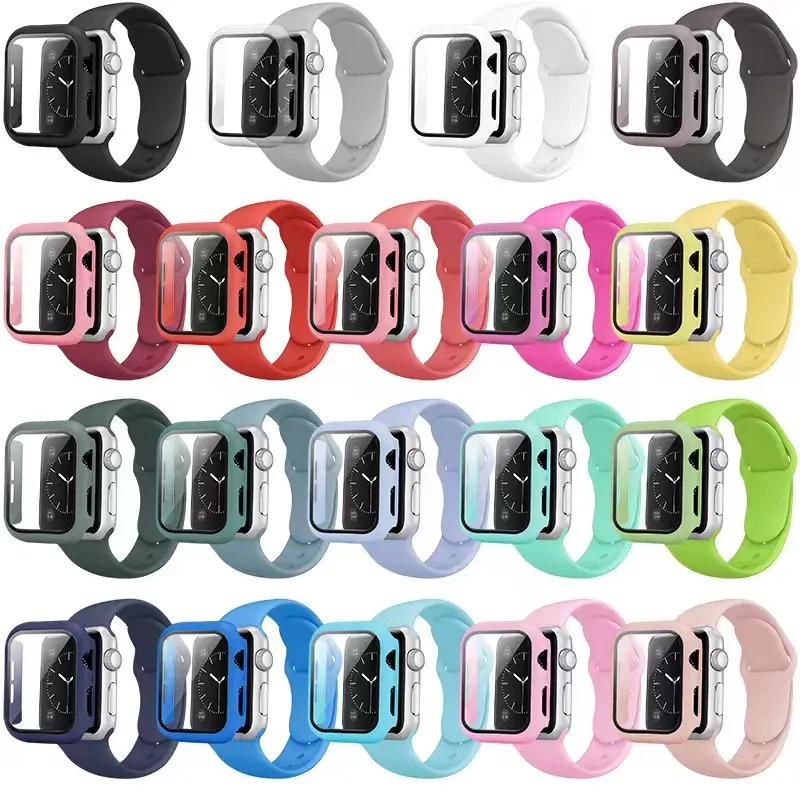 Hot Watch Case For iwatch 7 PC Tempered Film Cover Protector for Apple Watch 7 Waterproof Smart Watch Case