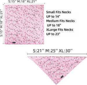 ผ้าพันคอสุนัข Gofshy 4 ชิ้น ผ้าพันคอแบบผูก ผ้าพันคอพิมพ์ลายดอกไม้ สีชมพู สีเขียว สีส้ม ขนาด 18 นิ้ว สำหรับสุนัขพันธุ์กลางและใหญ่ สำหรับสุนัขเพศเมีย ฤดูหนาว - Product Image 2