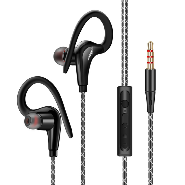 Hot Dynamic S760 Earhook Wired Earphone Hifi Stereo Heavy Bass Earbuds Headset Smart Wire Control Wired Headphone for Game Sport