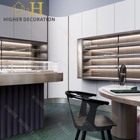 Vitrine de présentation de bijoux de luxe moderne en verre pour showroom, vitrine de magasin de bijoux, design d'intérieur