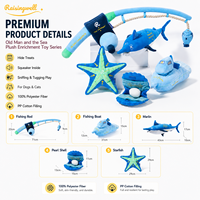Ensemble cadeau pour chien avec jouets en forme d'animaux marins mignons, incluant un jouet à couiner et un jouet à renifler |   Jouet en peluche Ocean Snuffle, 5 pièces, pour cacher des friandises, jouets interactifs pour animaux de compagnie