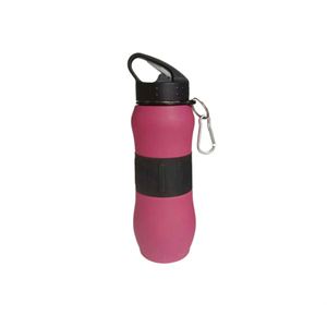 Portable Sports Water <b>Bottle</b> With Silicone Sleeve And Carabiner For Outdoor Travel Blue And White Tumbler - Product Image 3