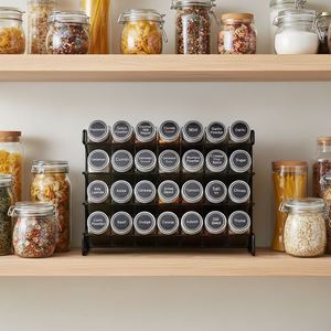 4-Tier Carbon Steel Countertop <b>Kitchen</b> Spice Rack <b>Storage</b> Organizer with Metal Shelving <b>for</b> Cabinets - Product Image 2