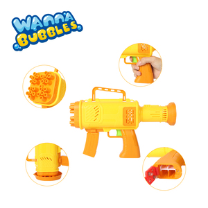 Kid của điện ngoài trời Súng Bong Bóng đồ chơi 24-lỗ PP nhựa bong bóng Shooter Gun với LED ánh sáng bong bóng Blower máy - Product Image 4