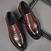 Chaussures Oxford en cuir pour homme, style britannique, bout pointu, rehaussantes, antidérapantes, à enfiler.