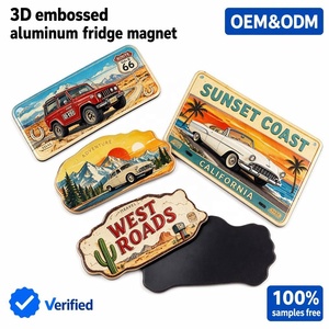 Aimant de réfrigérateur <span class=keywords><strong>en</strong></span> aluminium 3D gaufré Route 66 Californie, souvenir de <span class=keywords><strong>voyage</strong></span> routier vintage avec voitures et routes de l'<span class=keywords><strong>Ouest</strong></span>, pour cuisine, bar, man cave, garage - Product Image 1