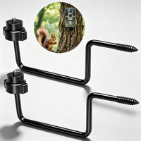 Support de montage sur arbre pour caméra de chasse en métal robuste avec vis de 1/4 pouce, support rotatif réglable à 180 degrés, panneau solaire