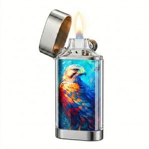 Falcon X French Stock Luxury Metal <b>Lighter</b> <b>Windproof</b> Refillable Oil Cigarette Custom Classic Engraved Design - Product Image 3