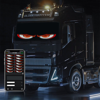 Écran LED flexible 2-en-1 pour camion, avec yeux de démon dynamiques, panneau d'affichage programmable via application, lumières de signalisation défilantes DIY pour voiture