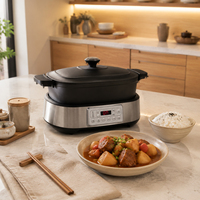Mijoteuse Électrique Intelligente Portable 5,5 L Grande Capacité en Fonte pour Usage Domestique – Vente en Gros
