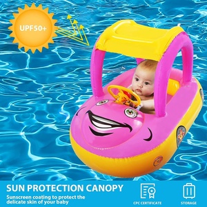 Asiento Flotador para Bebé con Bolsillo Ajustable, Flotador para Piscina con Toldo de Seguridad, Flotador de Natación para Bebé con Forma de Cerdo - Product Image 5