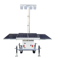 Trailer CCTV Tenaga Surya Luar Ruangan dengan 4*450W Monocrystalline Silicon MPPT Controller Sistem Penerangan Bergerak Tiang 6m