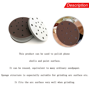 Disque de ponçage en mousse rouge de 6 pouces à 17 trous avec fixation auto-agrippante, abrasif, pour ponçage humide et sec, pour le polissage du métal et du bois - Product Image 5