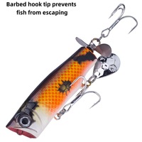Leurre de surface SNEDA 9cm/23.5g Popper Topwater, leurre de surface Chugger avec cuillère pour la pêche au black-bass, au brochet et en eau salée