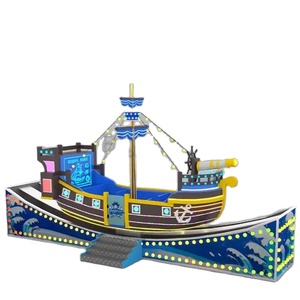 Manège de parc d'attractions : <span class=keywords><strong>Bateau</strong></span> <span class=keywords><strong>pirate</strong></span> volant coloré avec LED, machine d'amusement à thème surf fou - Product Image 2