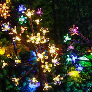 Luces Solares Decorativas para Jardín con Forma de Flor de Cerezo, Resistentes al Agua IP65, con Modos Intermitentes y Regulables - Product Image 1