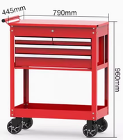Chariot à outils mobile à 3 niveaux avec tiroirs pour le rangement en atelier